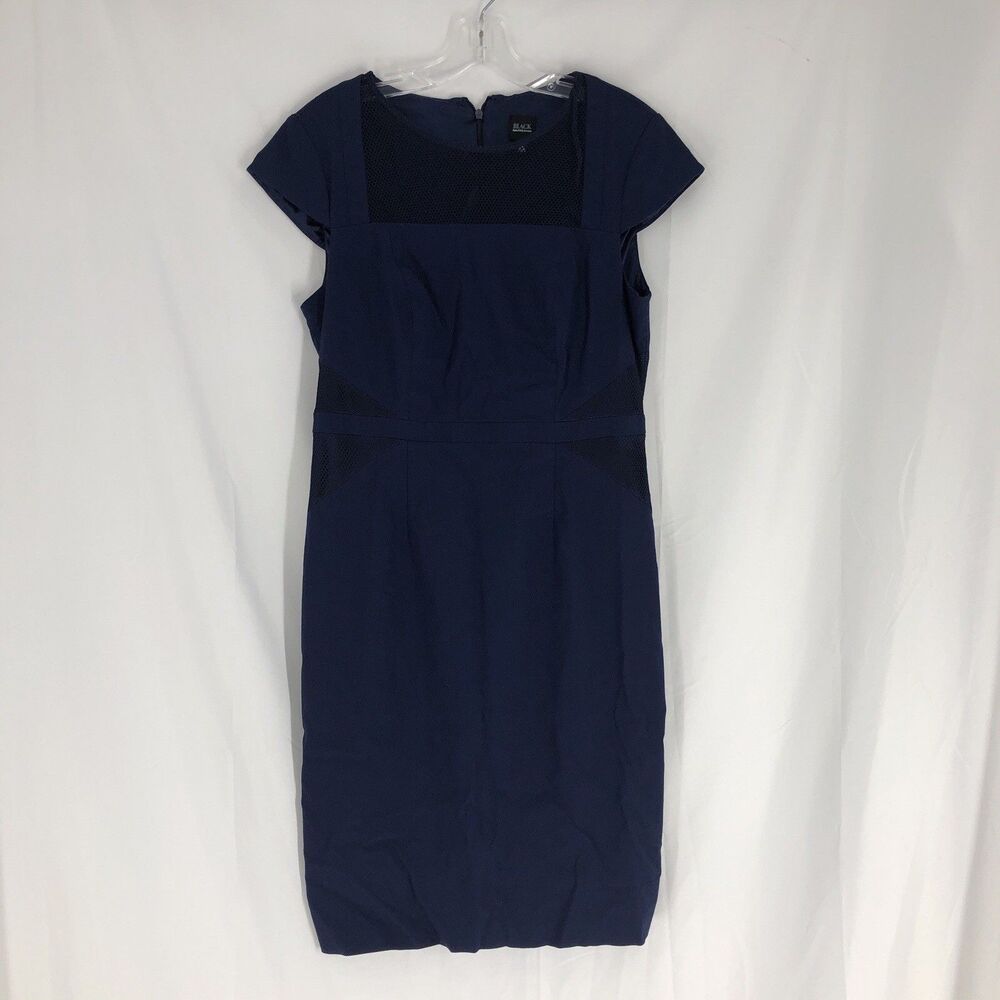 Black Saks Fifth Avenue Navy Sheath Dress Size 12